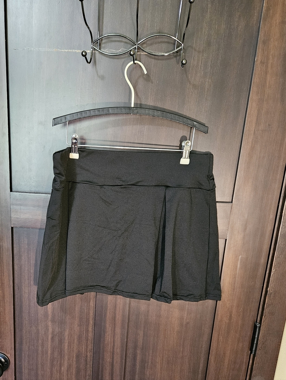 NWOT Women’s Plus Black Stretch Knit Pleated Skort Shorts Skirt Size 3XL 3X